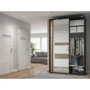 Dulap BERGEN OCN-29400, gri grafit/stejar artisan