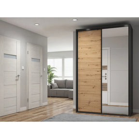 Dulap BERGEN OCN-29400, gri grafit/stejar artisan