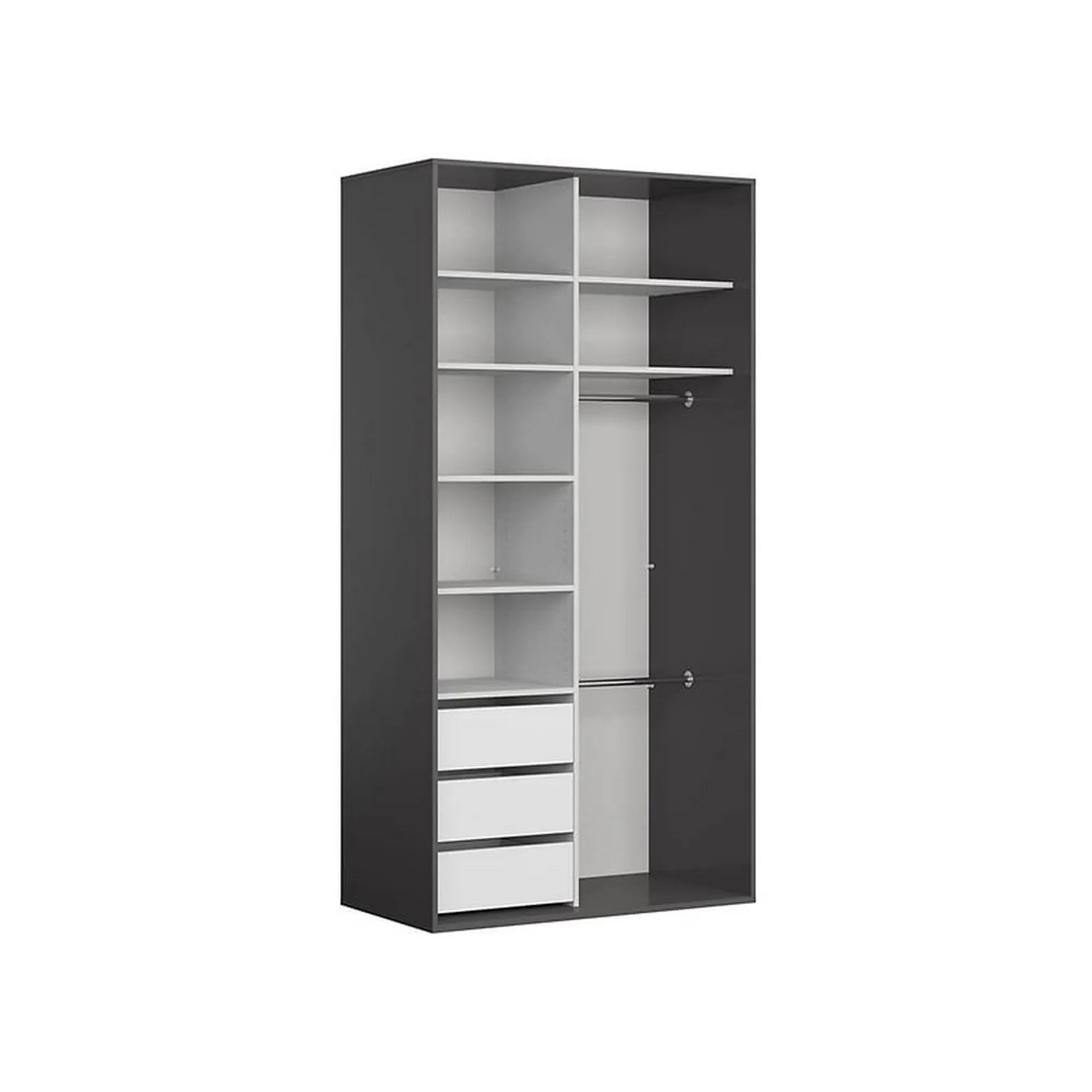 Dulap BERGEN OCN-29403, negru lucios/gri grafit