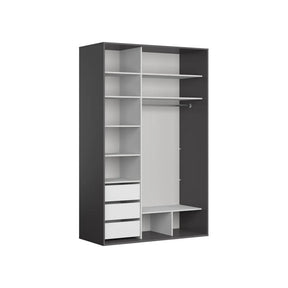 Dulap BERGEN OCN-29406, gri grafit/negru lucios