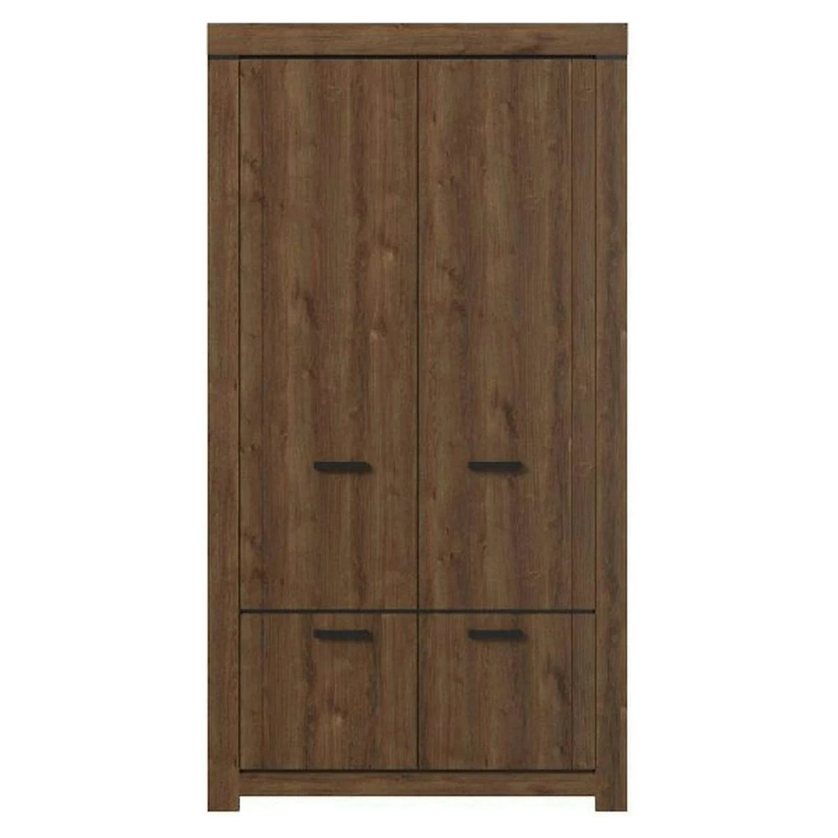 Dulap BRASS, stejar brun, PAL laminat, cu 4 usi, 112x60x210 cm