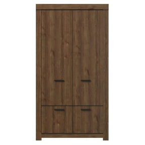 Dulap BRASS, stejar brun, PAL laminat, cu 4 usi, 112x60x210 cm