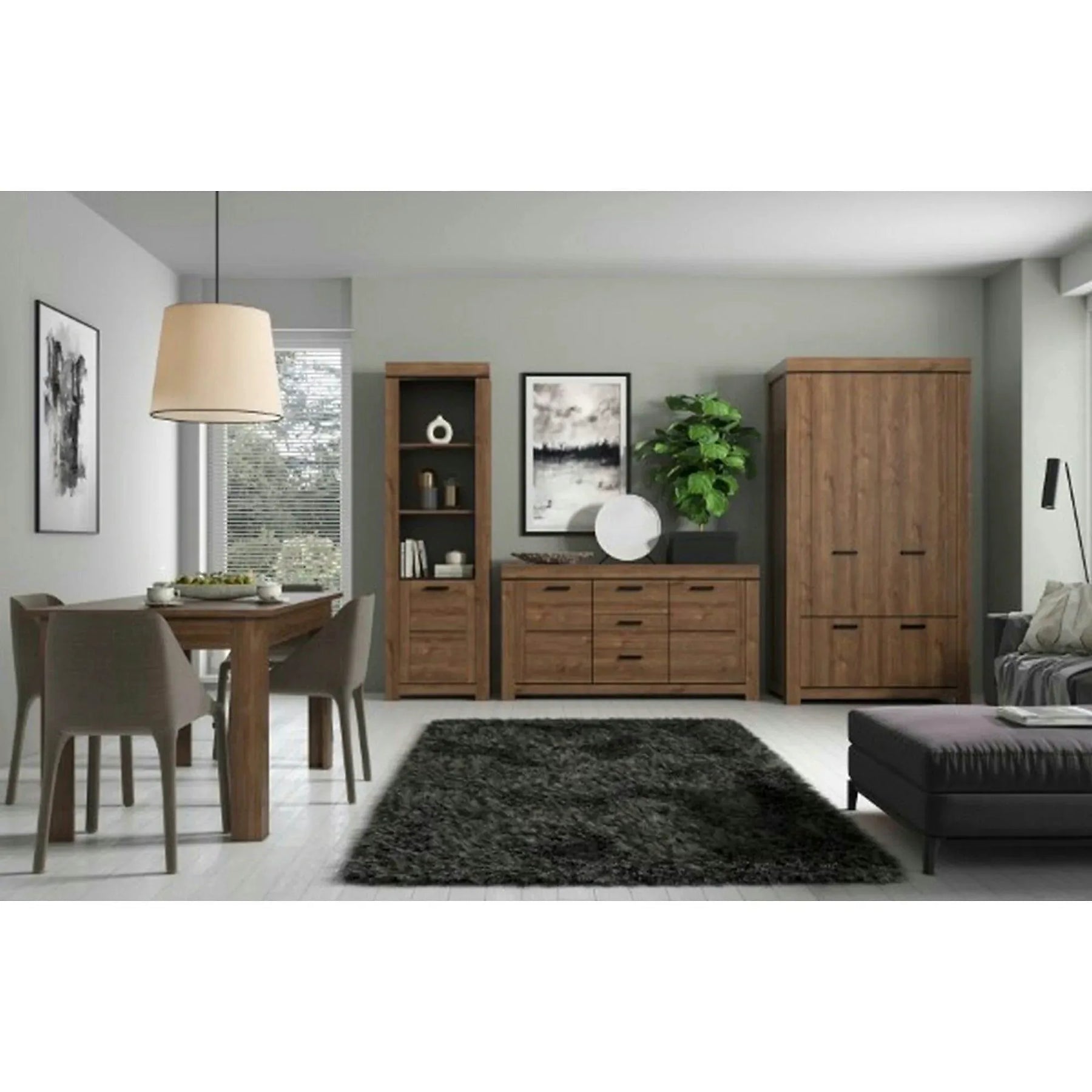 Dulap BRASS, PAL laminat, stejar brun, 112×60×210 cm
