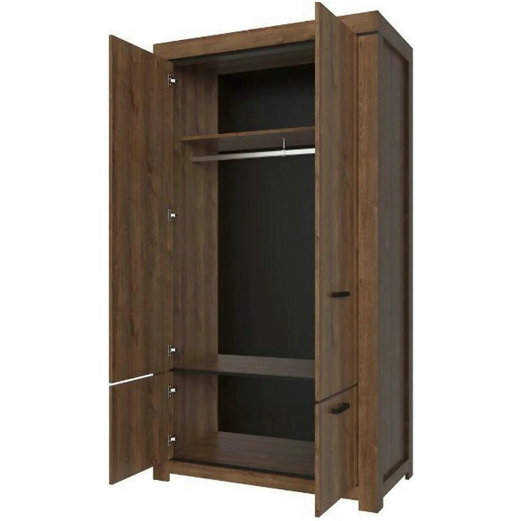 Dulap BRASS, PAL laminat, stejar brun, 112×60×210 cm