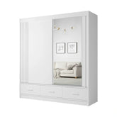 Dulap CANADA CA21-200, alb, PAL, cu 2 usi si 3 sertare, 200x60x215 cm