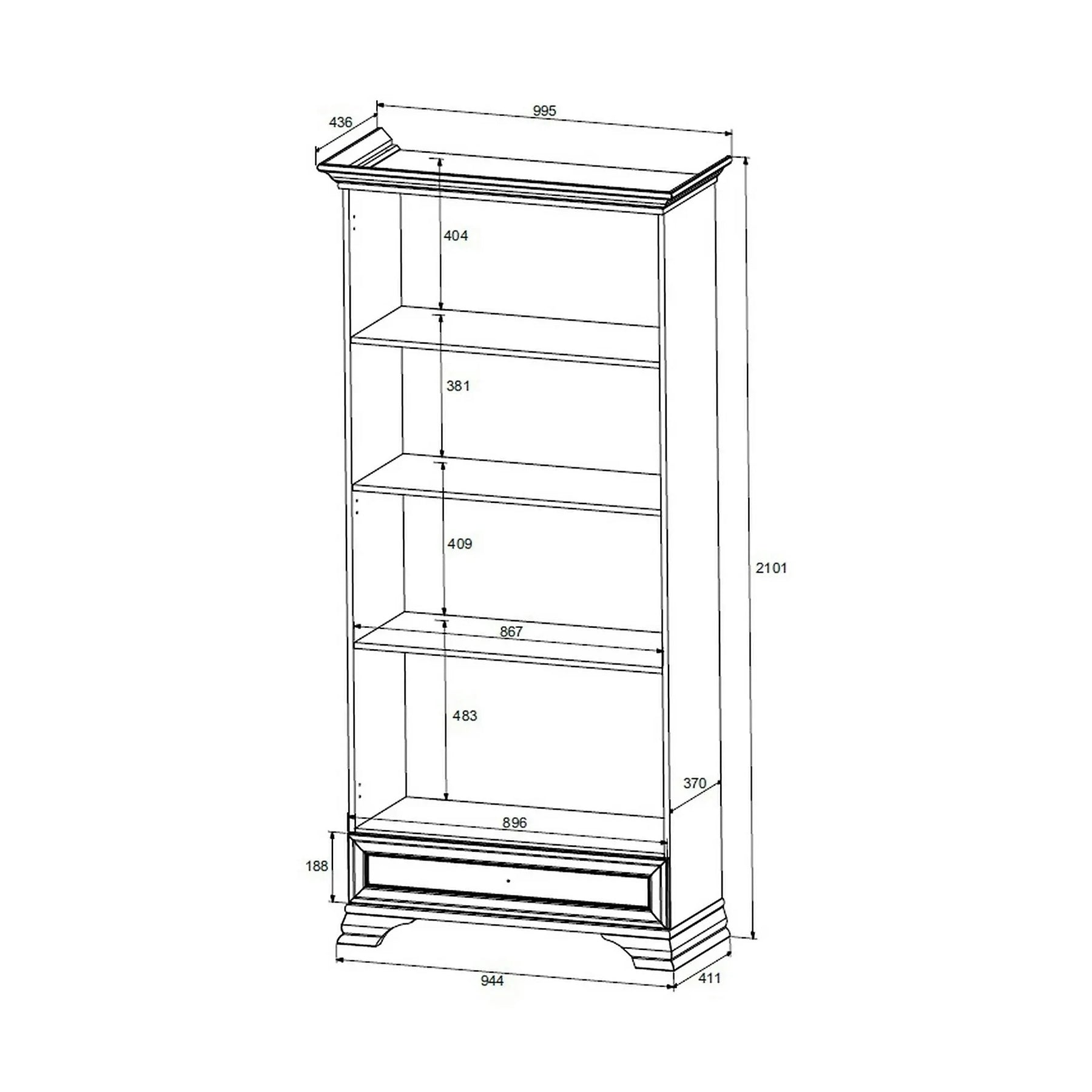 Dulap cu usi sticla IDENTO, PAL/sticlă, alb, 99.5×43.6×210.1 cm