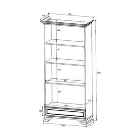 Dulap cu usi sticla IDENTO, PAL/sticlă, alb, 99.5×43.6×210.1 cm