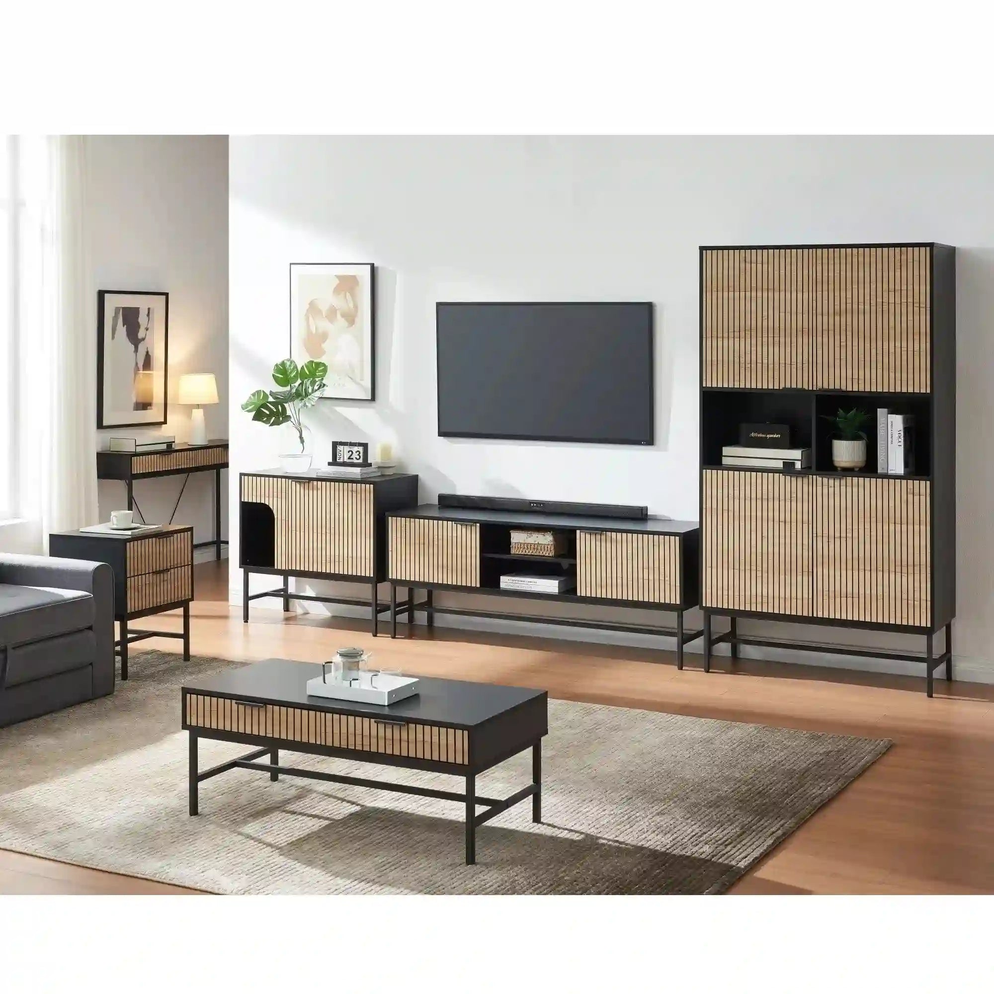 Dulap DETROIT OCN-39928, stejar/negru mat