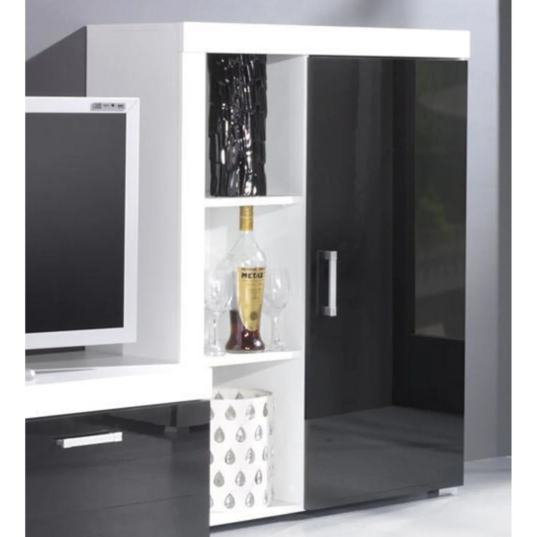 Dulap HOUSTON OCN-27718, alb/negru