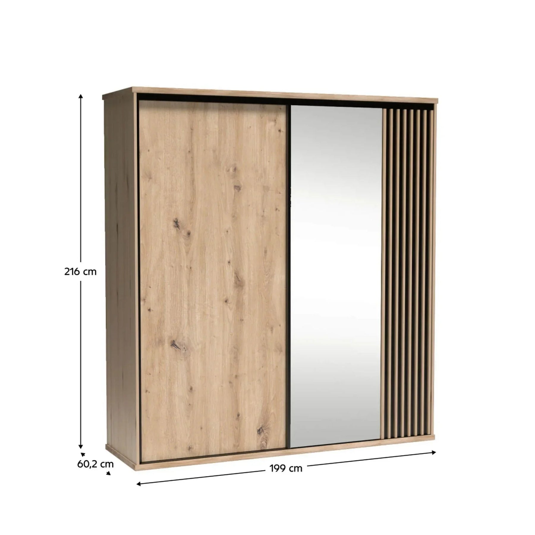 Dulap HOUSTON OCN-37852, stejar artisan/negru