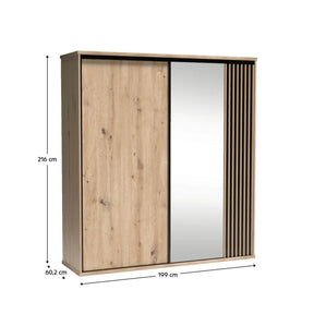 Dulap HOUSTON OCN-37852, stejar artisan/negru