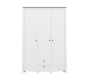Dulap KARINA 10, alb/stejar, PAL, cu 3 usi si 2 sertare, 148x59x220 cm
