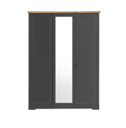 Dulap JASMIN, gri grafit/stejar artisan, PAL, cu 3 usi, 164x64x220 cm