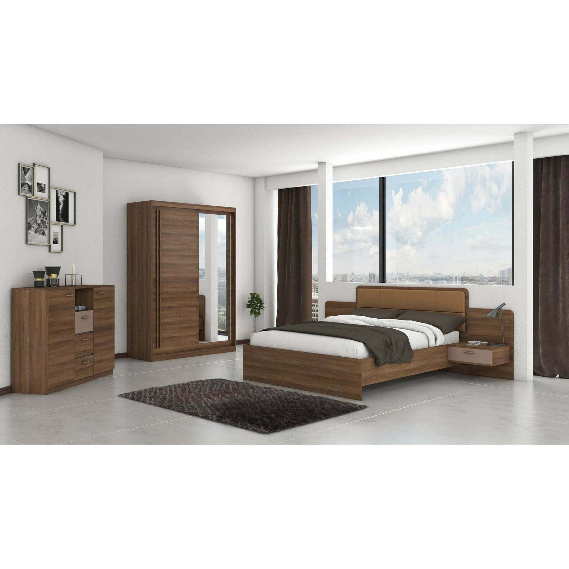 Dulap EFFECT, stejar columbia, PAL melaminat, cu 2 usi, 175x59x215 cm