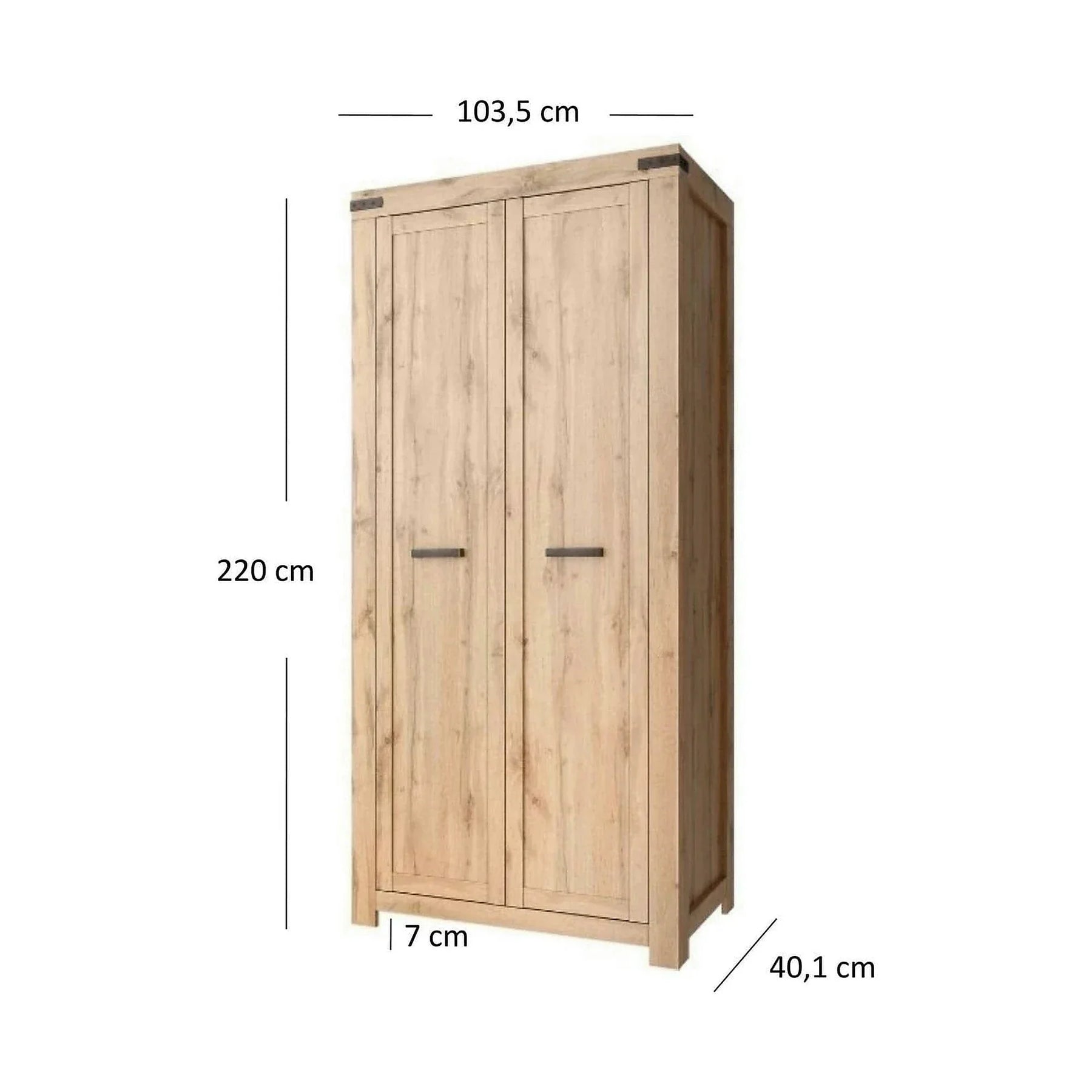 Dulap MORTIZ, PAL laminat, stejar wotan, 104×40×220 cm