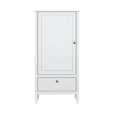 Dulap OLE, alb, PAL laminat, cu o usa si un sertar, 65x37x135 cm