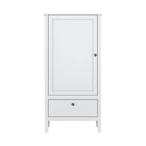 Dulap OLE, alb, PAL laminat, cu o usa si un sertar, 65x37x135 cm