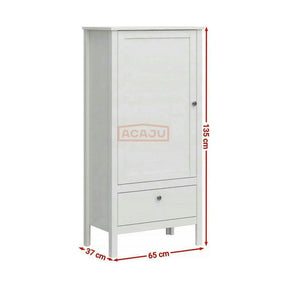Dulap OLE, MDF/PAL laminat, alb, 65×37×135 cm