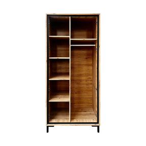 Dulap PARII PA01, stejar artisan/roz, PAL laminat, cu 2 usi, 89x54x196 cm