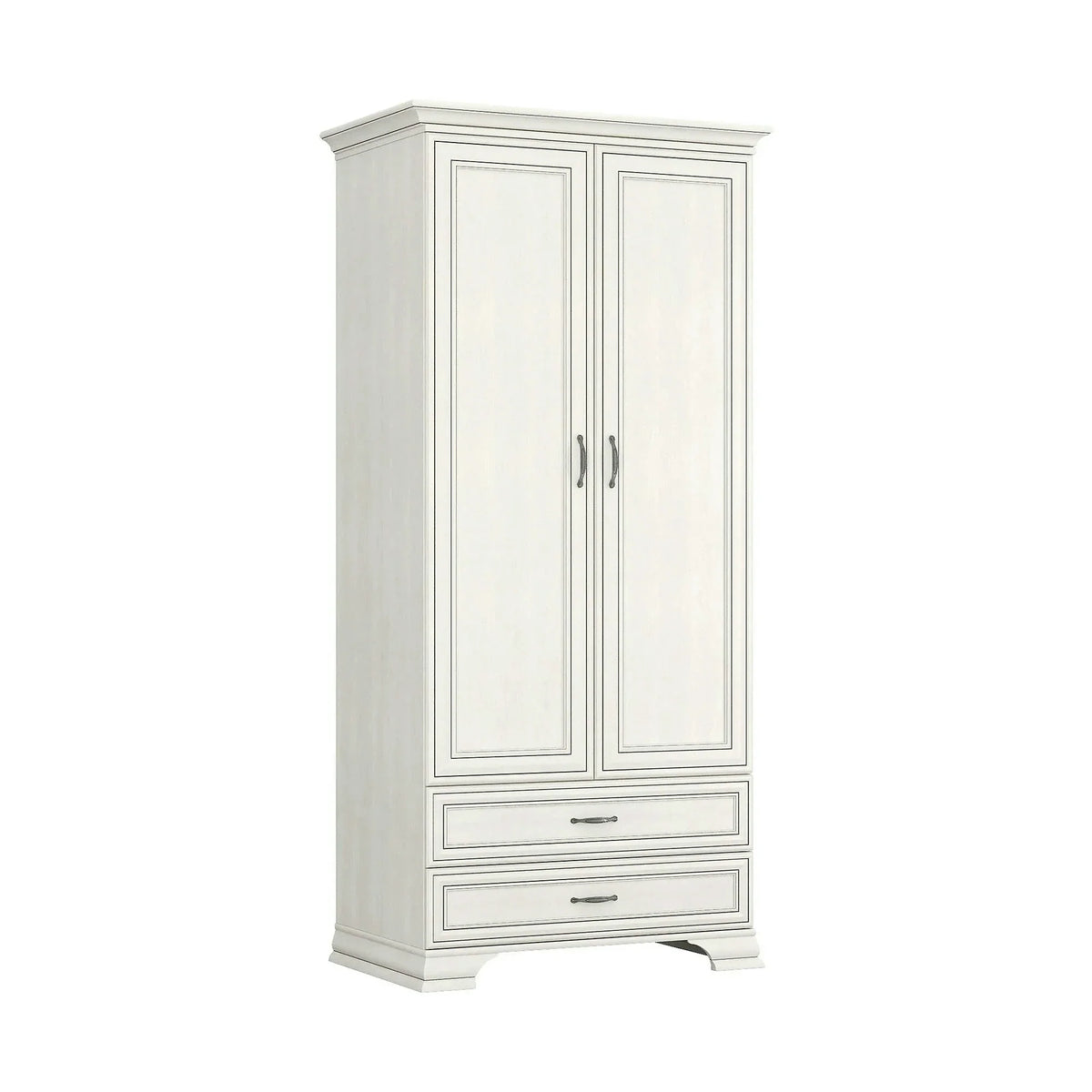 Dulap TIFFANY II, grej, PAL laminat, cu 2 usi si 2 sertare, 99x62x212 cm