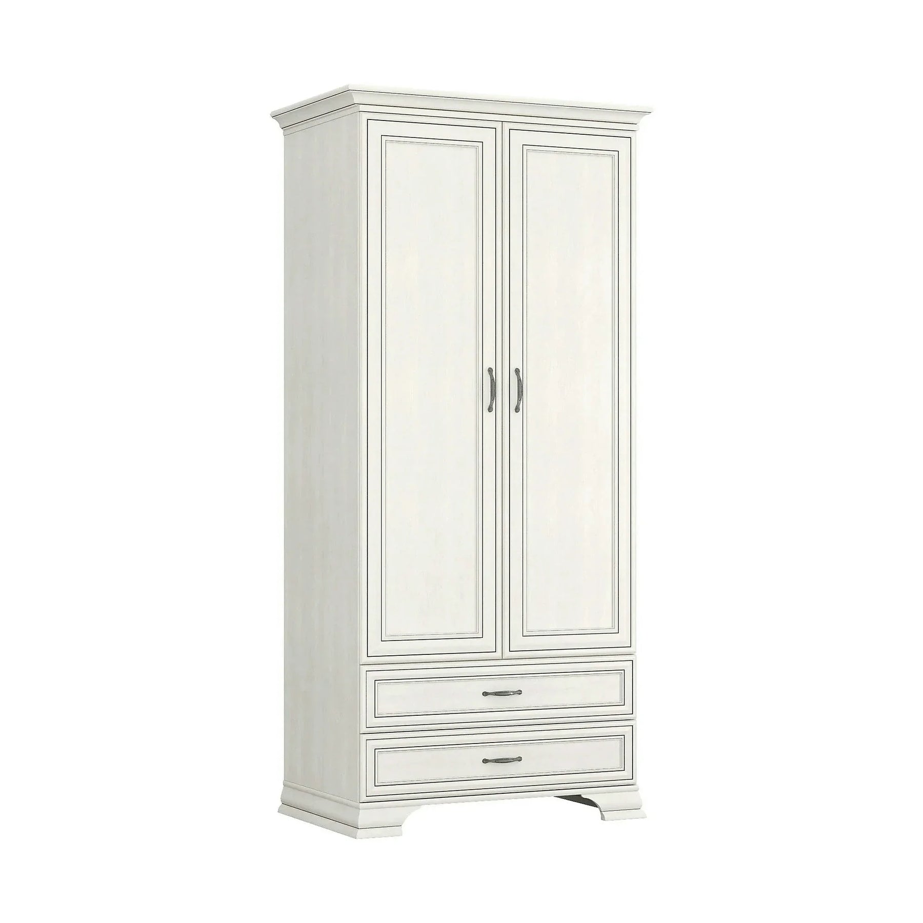 Dulap TIFFANY II, grej, PAL laminat, cu 2 usi si 2 sertare, 99x62x212 cm