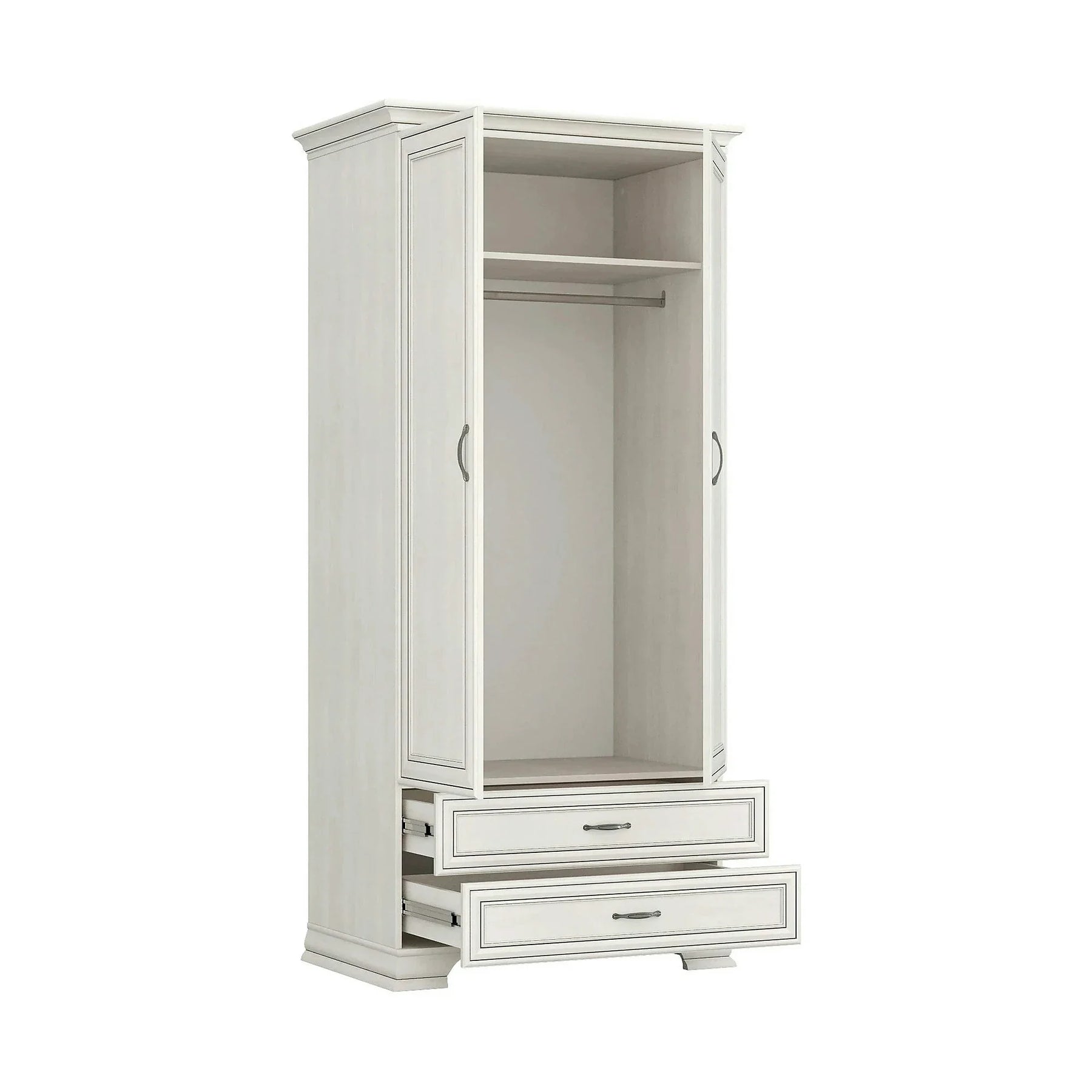 Dulap TIFFANY II, PAL laminat/MDF, grej, 99×62.4×212 cm