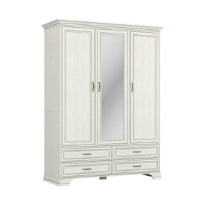 Dulap TIFFANY II, grej, PAL laminat, cu 3 usi si 4 sertare, 159x63x212 cm