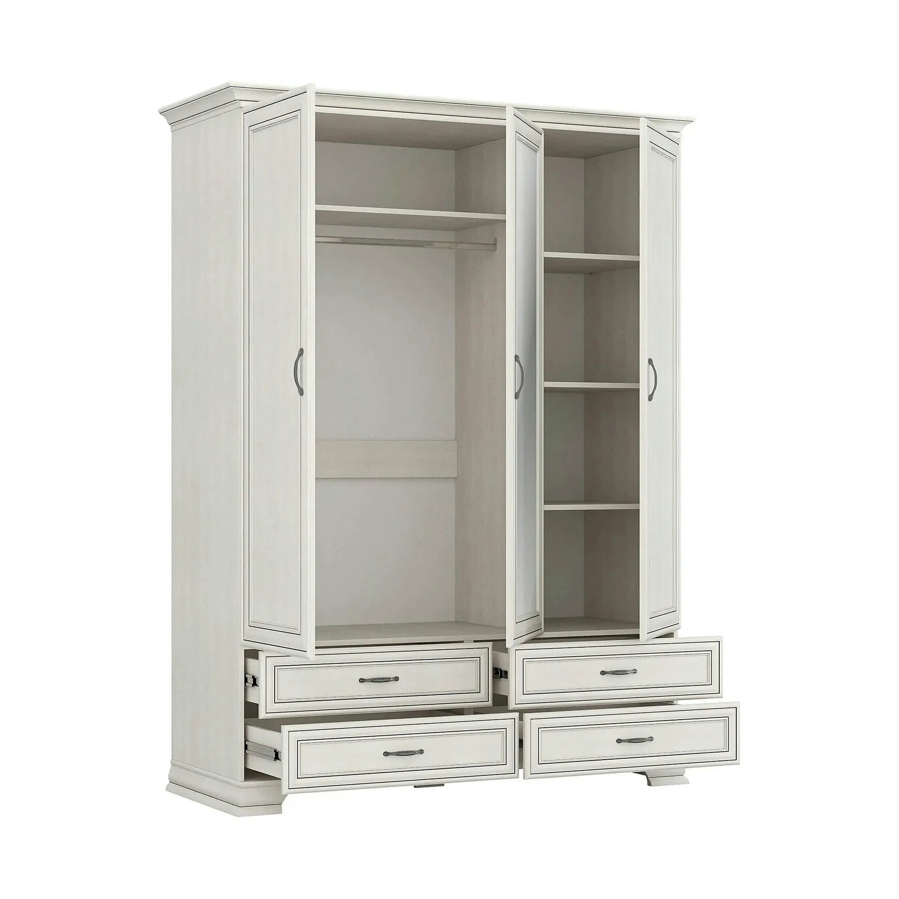 Dulap TIFFANY II, PAL laminat/metal/MDF, grej, 159×62.4×212.1 cm