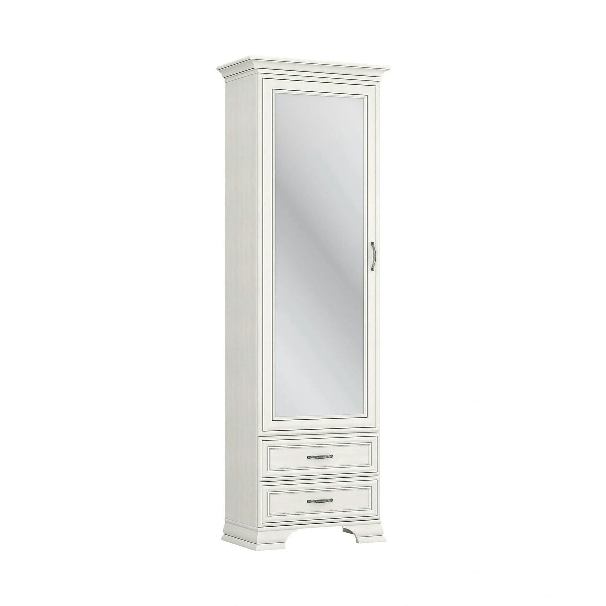 Dulap TIFFANY II, grej, PAL laminat, cu o usa si 2 sertare, cu oglinda, 69x40x212 cm