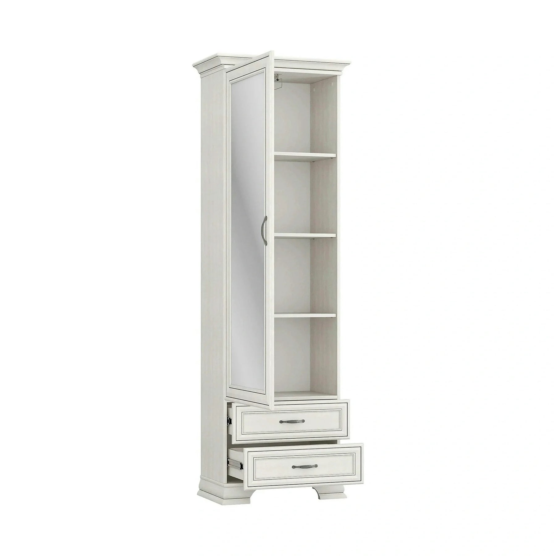 Dulap TIFFANY II, PAL laminat/MDF, grej, 69×40×212 cm