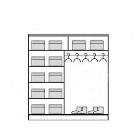 Dulap AVANTGARDE AV1-20, stejar artisan/gri grafit, PAL, cu 2 usi, 200x59x215 cm