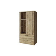 Dulap DOORSET, stejar navarra/negru, PAL laminat/plastic, 80x41x157 cm