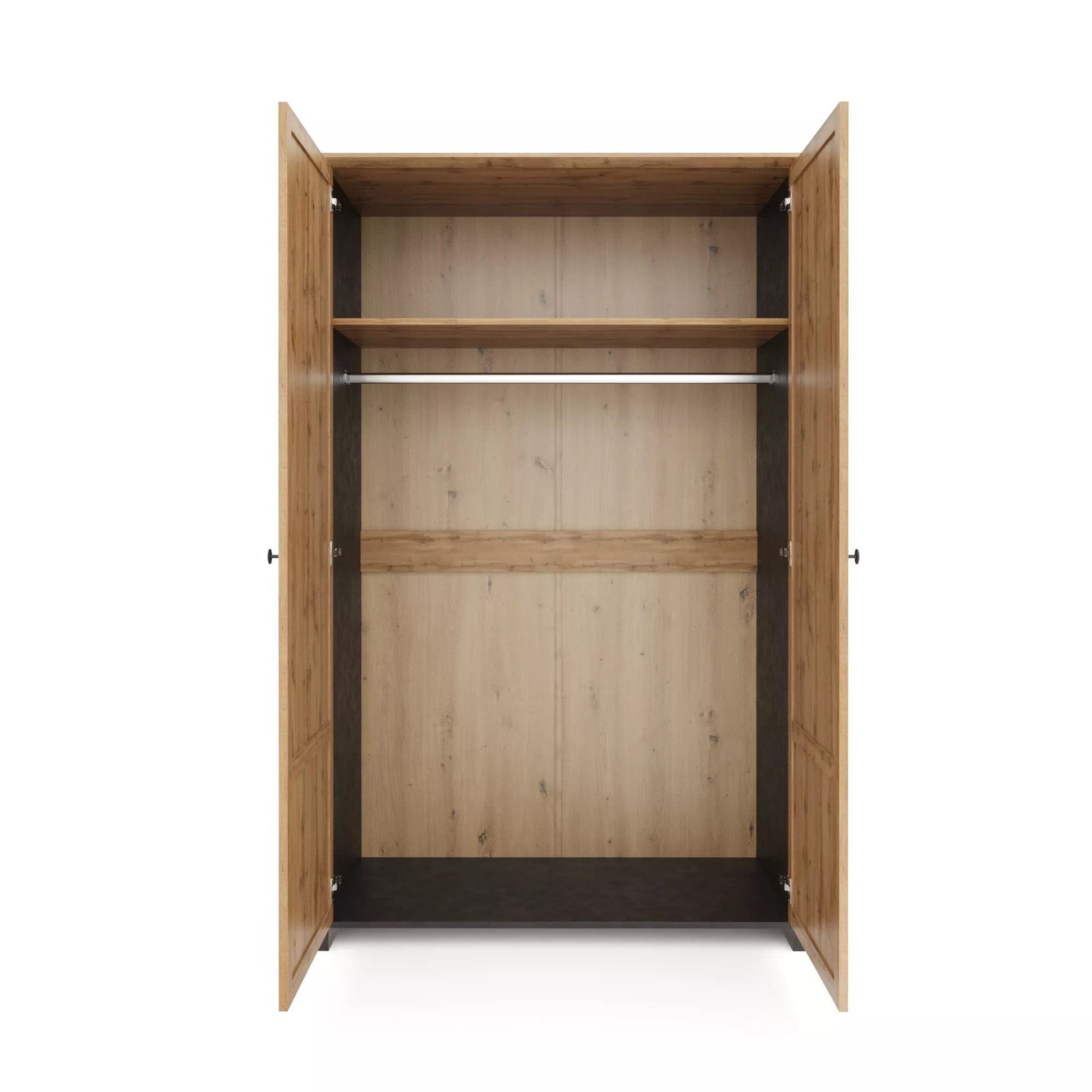 Dulap NICOLE, stejar wotan/gri antracit, PAL laminat, cu 2 usi, 123x64x200 cm