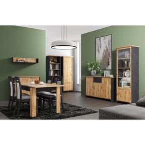 Dulap NICOLE, stejar wotan/gri antracit, PAL laminat, cu 2 usi, 71x42x200 cm