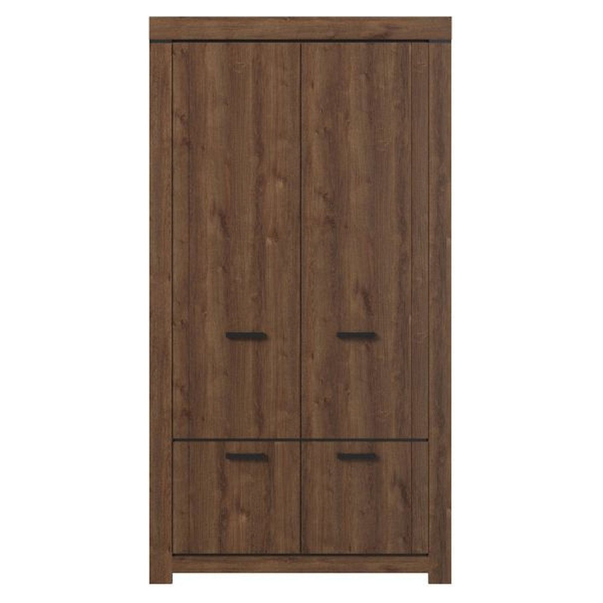 Dulap BRASS, stejar brun, PAL laminat, cu 4 usi, 112x60x210 cm