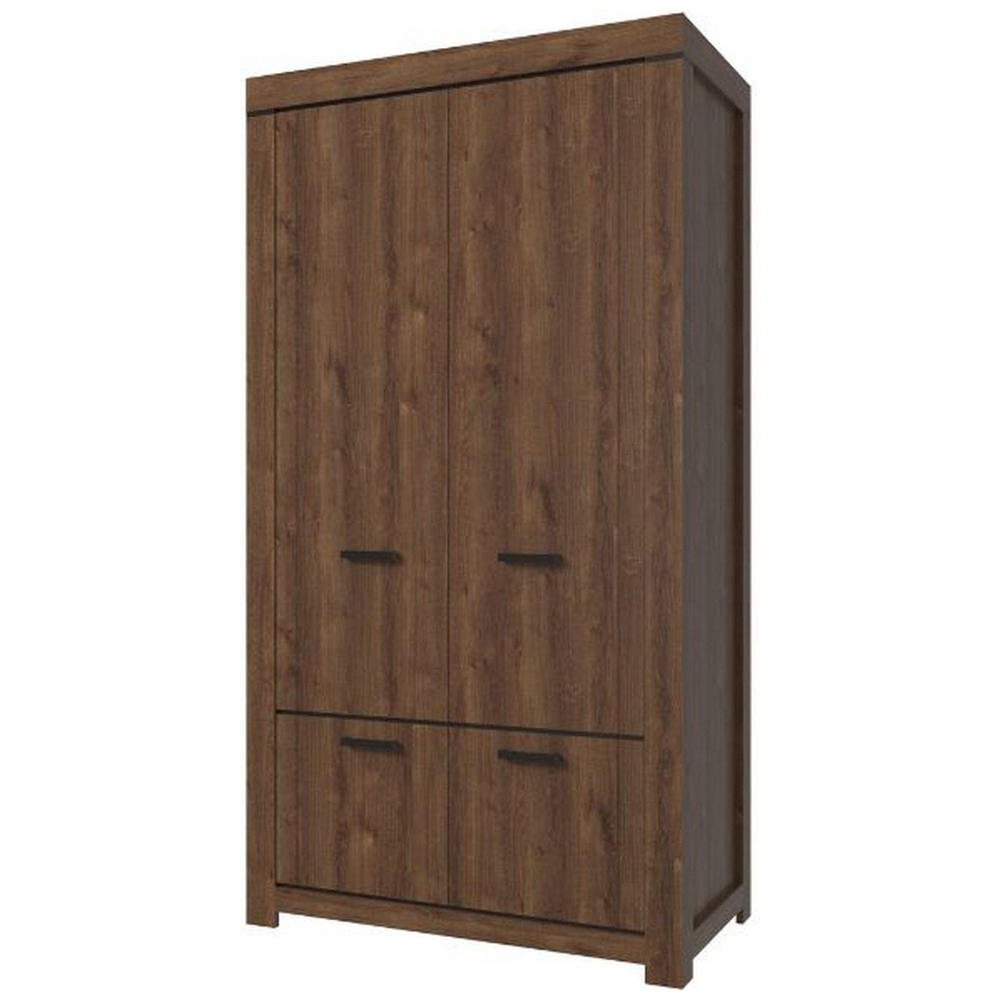 Dulap BRASS, stejar brun, PAL laminat, cu 4 usi, 112x60x210 cm