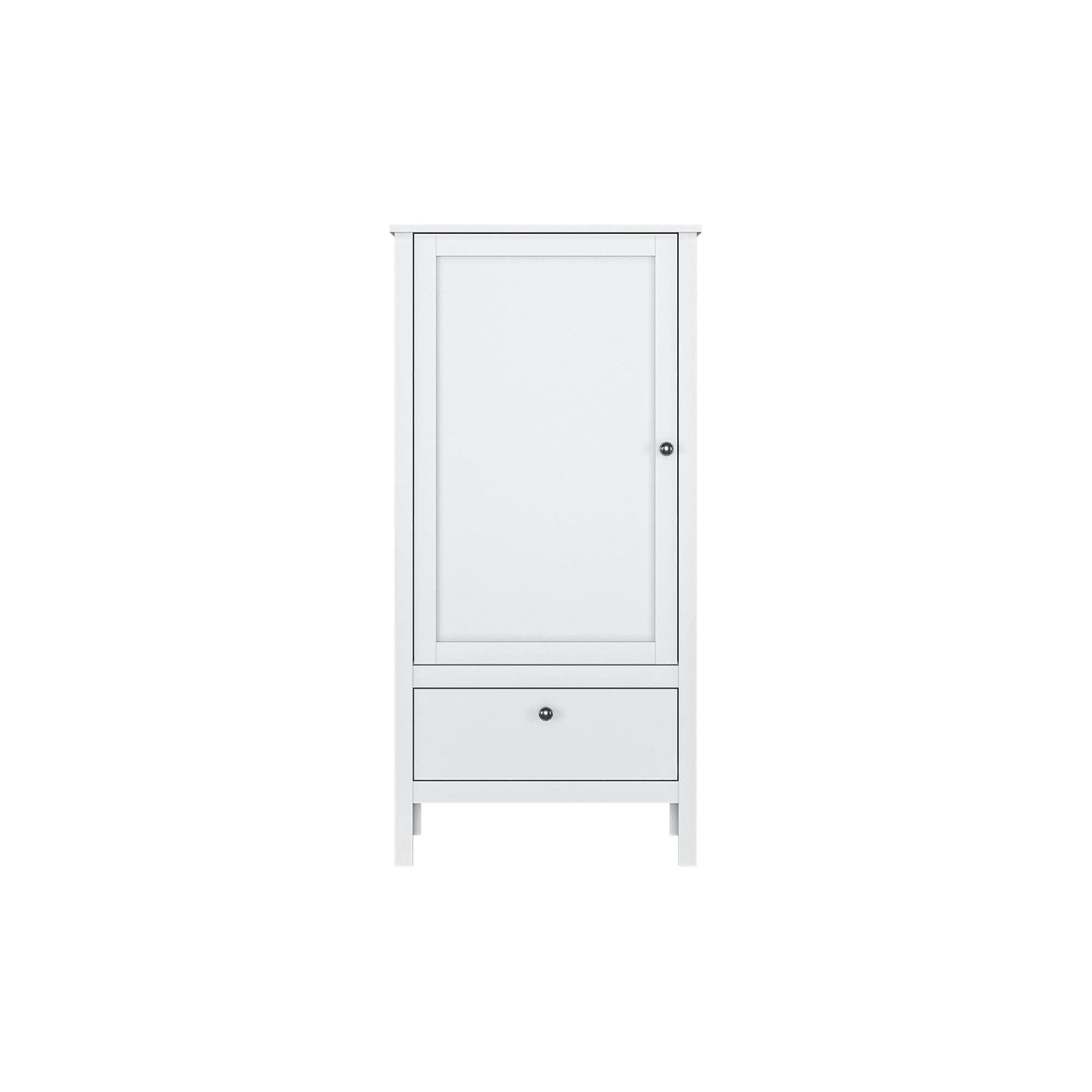 Dulap OLE, alb, PAL laminat, cu o usa si un sertar, 65x37x135 cm