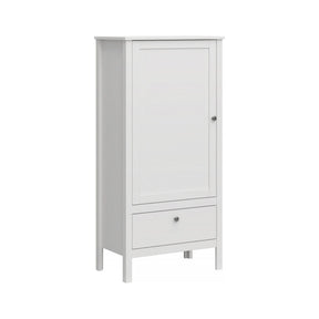 Dulap OLE, alb, PAL laminat, cu o usa si un sertar, 65x37x135 cm