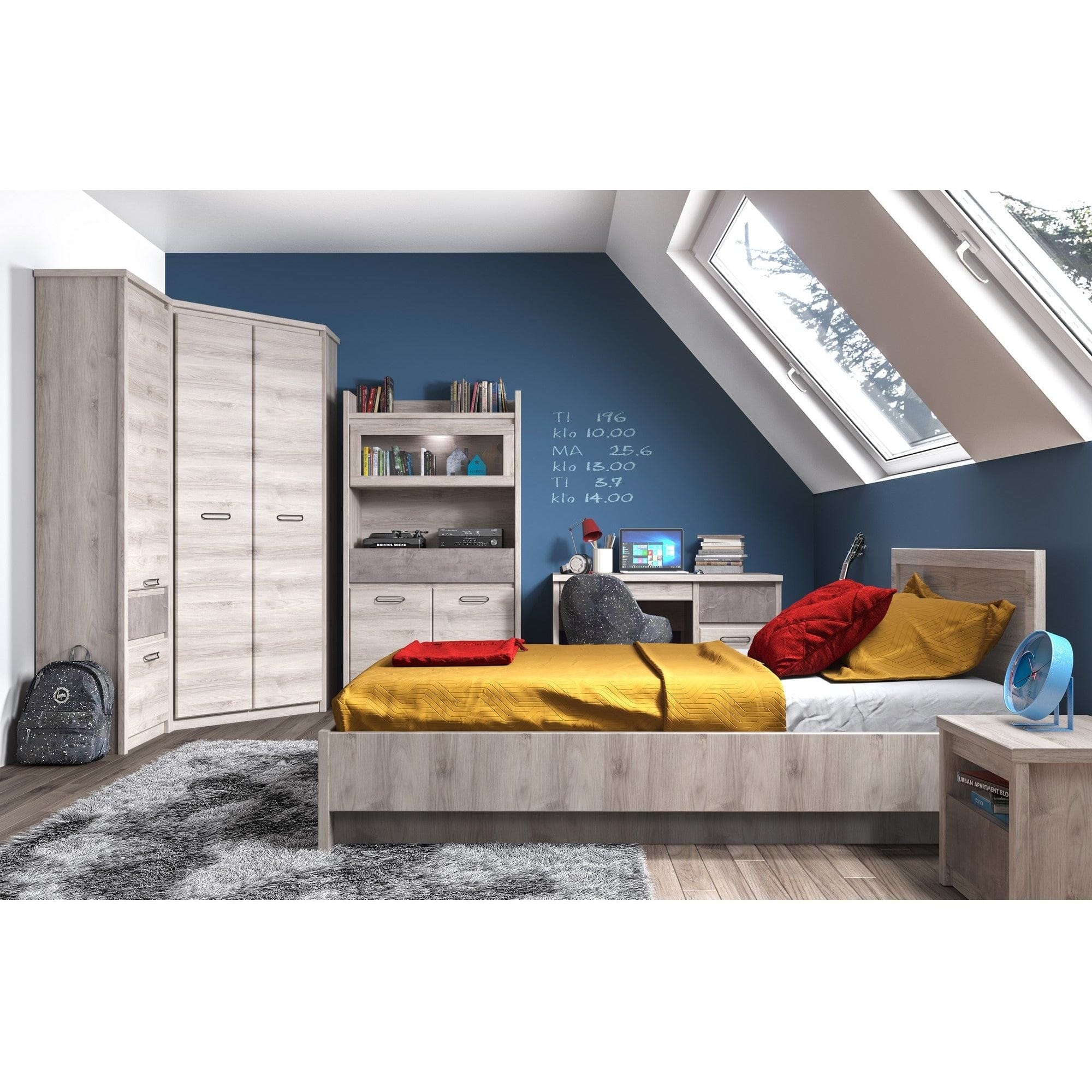 Dulap JAZZ, stejar, PAL laminat, cu 2 usi, 101x101x210 cm