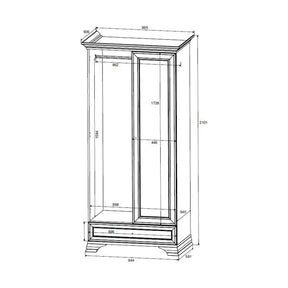 Dulap vintage alb IDENTO, MDF/PAL, alb, 99.5×60.6×210.1 cm