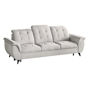 Canapea extensibila DORIA, stofa catifelata crem - Portland 21, 252x100x106 cm