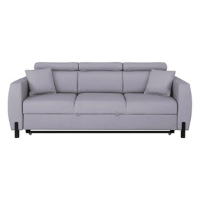 Canapea extensibila TULIO, stofa catifelata gri - Maya 19, 235x96x92 cm