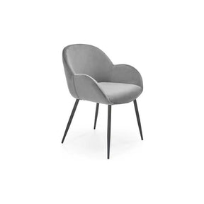Scaun K480, stofa catifelata gri, 59x59x79 cm