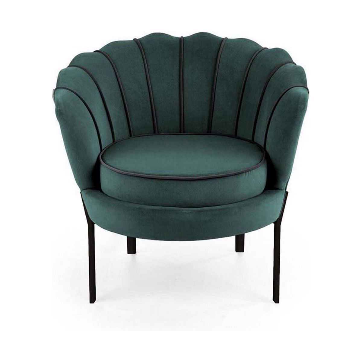 Fotoliu ANGELO, verde/negru, stofa catifelata, 73x73x75 cm