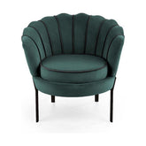 Fotoliu ANGELO, verde/negru, stofa catifelata, 73x73x75 cm