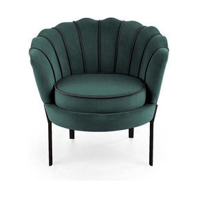 Fotoliu ANGELO, verde/negru, stofa catifelata, 73x73x75 cm