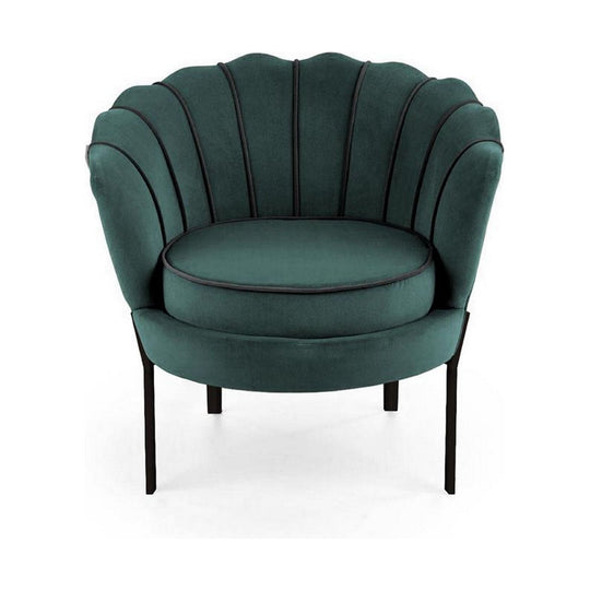 Fotoliu ANGELO, verde/negru, stofa catifelata, 73x73x75 cm