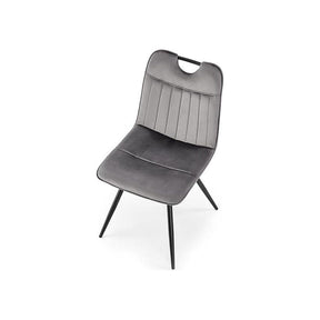 Scaun tapitat K521, gri/negru, stofa catifelata, 46x58x83 cm