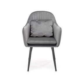 Scaun K464, stofa catifelata gri, 58x59x84 cm