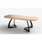 Masa extensibila VELDON, stejar/negru, 160/220x90x75 cm